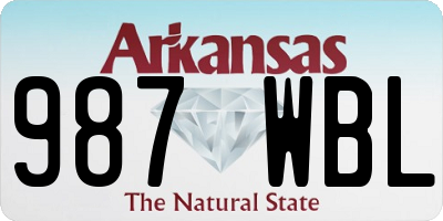 AR license plate 987WBL