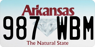 AR license plate 987WBM