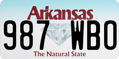 AR license plate 987WBO