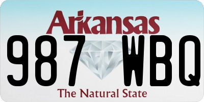AR license plate 987WBQ