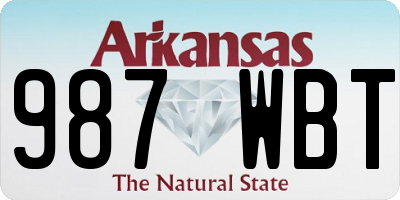AR license plate 987WBT