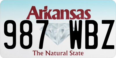 AR license plate 987WBZ