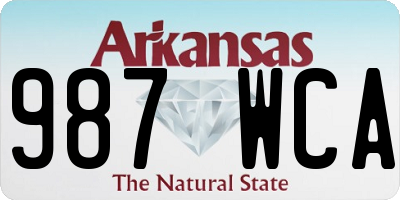 AR license plate 987WCA