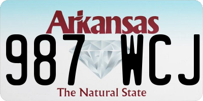 AR license plate 987WCJ