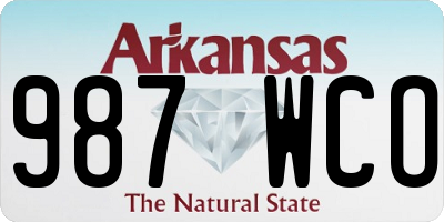 AR license plate 987WCO
