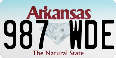 AR license plate 987WDE