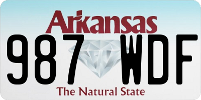 AR license plate 987WDF