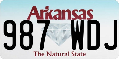 AR license plate 987WDJ