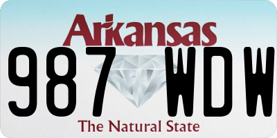 AR license plate 987WDW