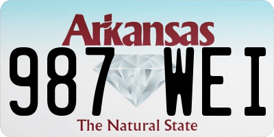 AR license plate 987WEI