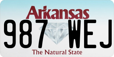 AR license plate 987WEJ