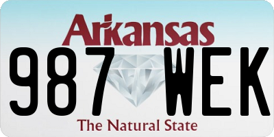 AR license plate 987WEK