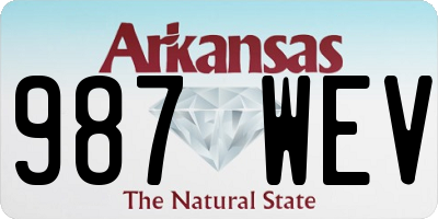 AR license plate 987WEV