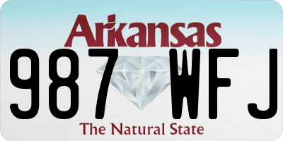 AR license plate 987WFJ