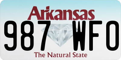 AR license plate 987WFO