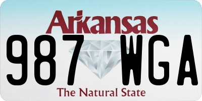 AR license plate 987WGA