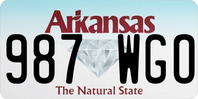 AR license plate 987WGO