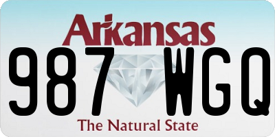 AR license plate 987WGQ