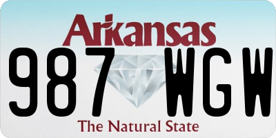 AR license plate 987WGW