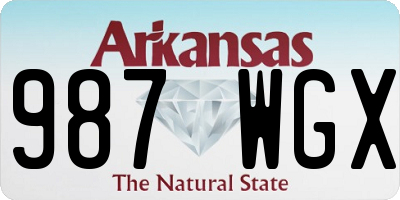 AR license plate 987WGX