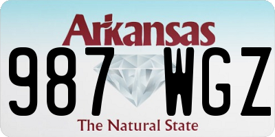AR license plate 987WGZ