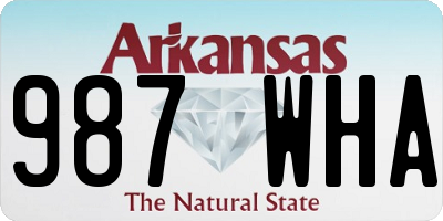 AR license plate 987WHA