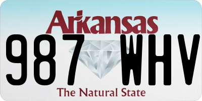 AR license plate 987WHV