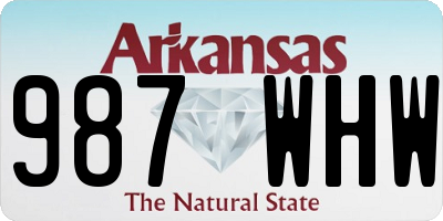 AR license plate 987WHW