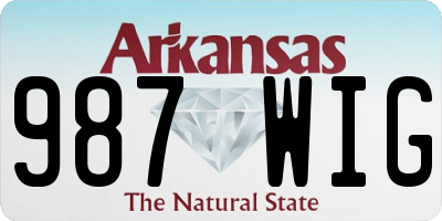 AR license plate 987WIG