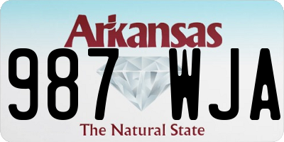 AR license plate 987WJA
