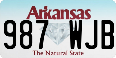 AR license plate 987WJB