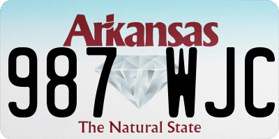 AR license plate 987WJC