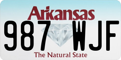 AR license plate 987WJF