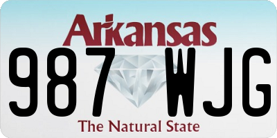 AR license plate 987WJG