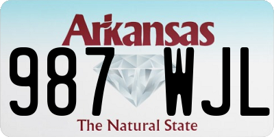 AR license plate 987WJL