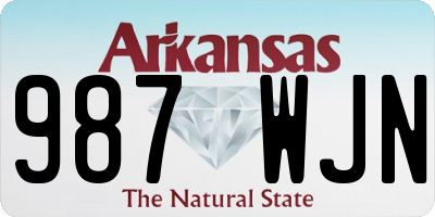 AR license plate 987WJN
