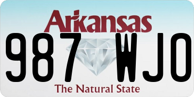 AR license plate 987WJO