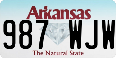 AR license plate 987WJW