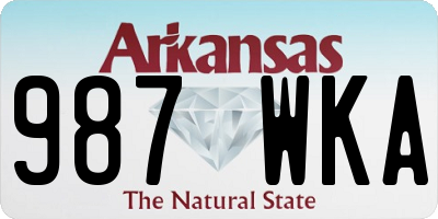 AR license plate 987WKA