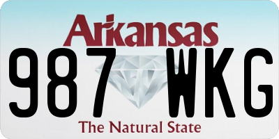 AR license plate 987WKG