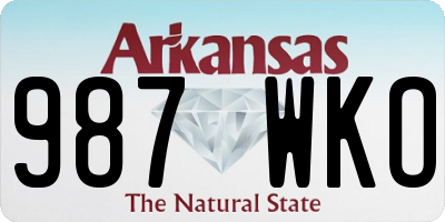 AR license plate 987WKO
