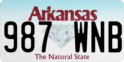 AR license plate 987WNB