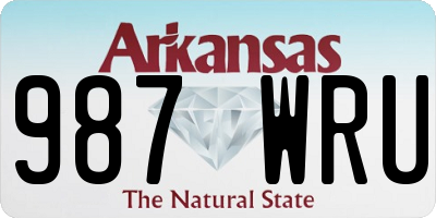 AR license plate 987WRU