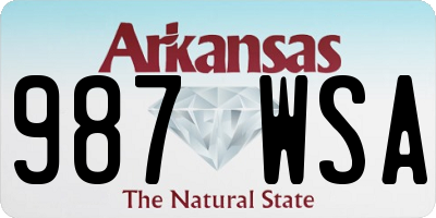 AR license plate 987WSA