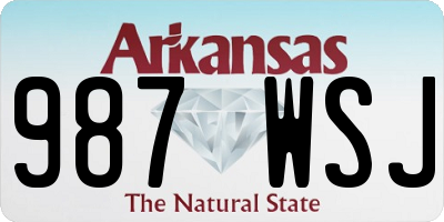 AR license plate 987WSJ