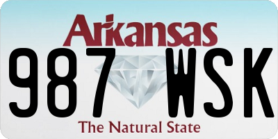 AR license plate 987WSK