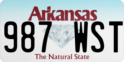 AR license plate 987WST