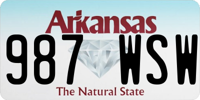 AR license plate 987WSW