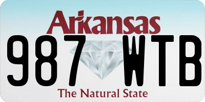 AR license plate 987WTB