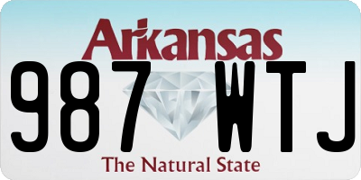AR license plate 987WTJ